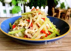 白菜梗子芹菜炒肉丝
