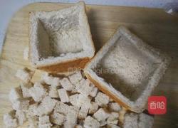 芝士火腿吐司碗的做法图解3