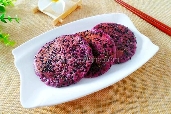豆沙紫薯糯米饼