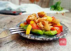 Illustration of how to make diced chicken with colored pepper 12