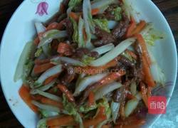 娃娃菜炒牛肉丝的做法图解5