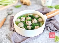 小白菜丸子汤的做法图解13