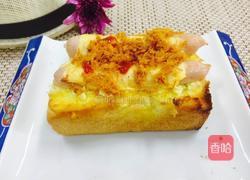 蒜香芝士火腿肉松烤面包的做法图解9