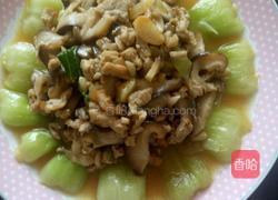 肉沫香菇油菜的做法图解5