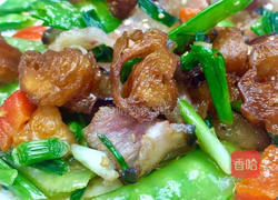 回锅油条炒腊肉的做法图解16