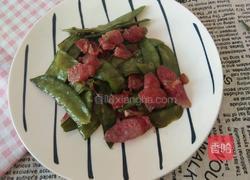 荷兰豆炒腊肠的做法图解8