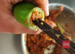 虎皮青椒塞肉的做法图解3