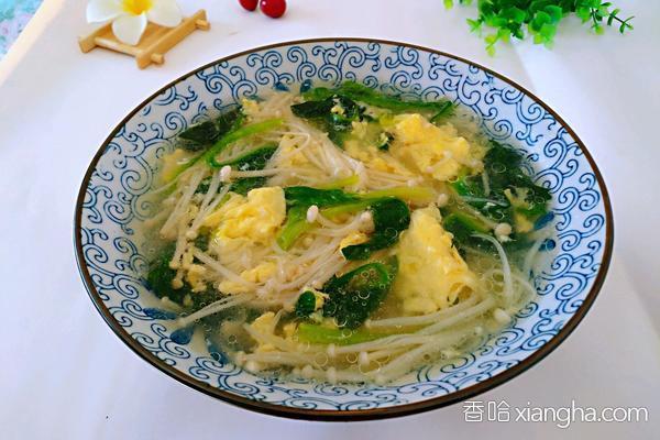 金針菇雞蛋菠菜湯