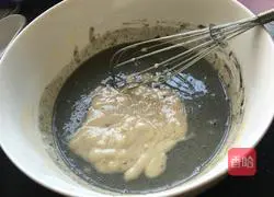 Illustration of how to make black sesame butter waffles 3