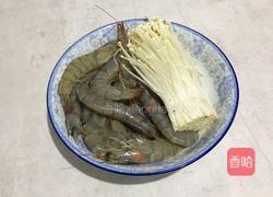 金针菇蒸虾的做法图解1