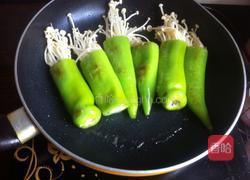 青椒酿金针菇的做法图解5
