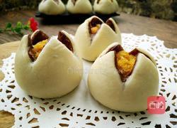 菠萝馅开口笑双色馒头的做法图解9