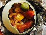 咸鸭蛋蒸什锦米饭的做法[图]