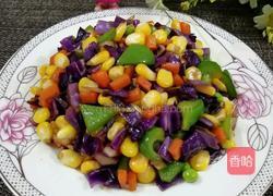 紫甘蓝炒玉米粒的做法图解6