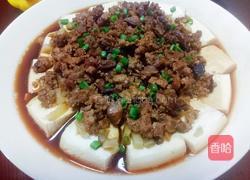肉末榨菜香菇蒸豆腐的做法图解17