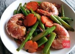 芦笋胡萝卜炒大虾的做法图解4