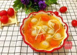 千禧果金针菇丸子汤的做法图解1