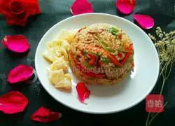 Illustration of how to make fried rice with shredded pork and double pepper 22