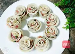 Illustration of how to make rose dumplings 9