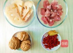 月子汤谱 核桃藕汁瘦肉汤 清热排恶露的做法图解1