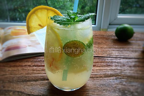 荔枝薄荷苏打汁成品图