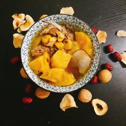 海底椰板栗椰奶木瓜子鸡汤的做法[图]