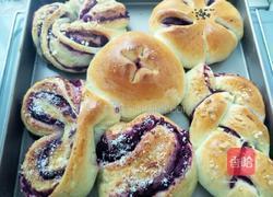 紫薯花式甜面包的做法图解24