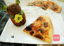 奶油蘑菇鲜虾披萨的做法图解11