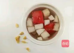 Illustration of how to make Lily Watermelon Porridge for sweetness and beauty 3