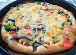 什锦蔬菜鲜虾披萨的做法图解6