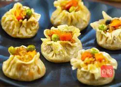 Illustration of how to make dumpling wrappers with salted egg yolk siomai 6