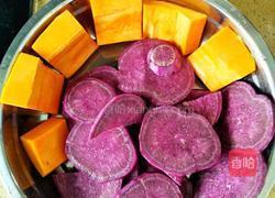 南瓜紫薯糯米糍的做法图解1