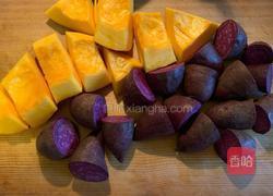 南瓜紫薯糯米滋的做法图解2