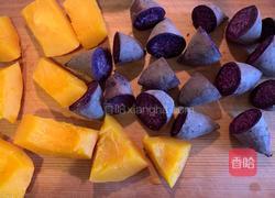 南瓜紫薯糯米滋的做法图解3