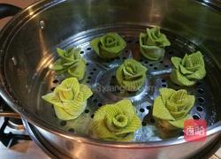 新文美食 菠菜玫瑰面点的做法图解14