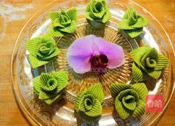 新文美食 菠菜玫瑰面点的做法图解16