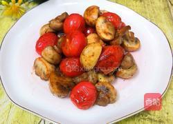 Illustration of how to make mushroom cherry tomatoes 9