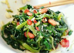 菠菜花生仁的做法图解7