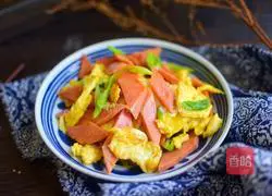 Illustration of how to make ham and scrambled eggs 7