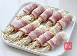 香煎培根金针菇卷的做法图解5