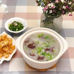 粤式－猪红生菜粥的做法[图]