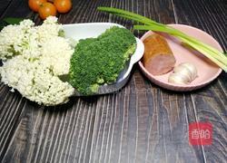 ＃河北菜＃火腿炒双花的做法图解1