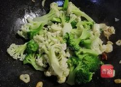 #河北菜#火腿炒双花的做法图解10