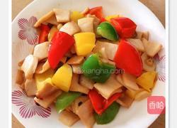 三椒炒菇（彩椒炒杏鲍菇）的做法图解6