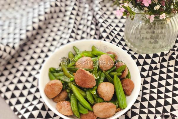 甜豆炒牛肉丸