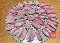 荠菜猪肉饺子-火龙果面的做法图解8