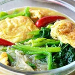 粉条鸡蛋炖菠菜的做法[图]