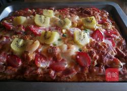 薄底鸡丁鲜果披萨的做法图解16