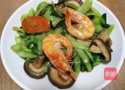 鲜虾香菇油菜的做法图解4