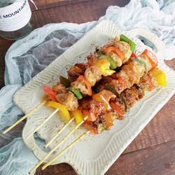 平底锅版彩椒鸡肉串的做法[图]